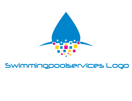 drop and pixels printing logo