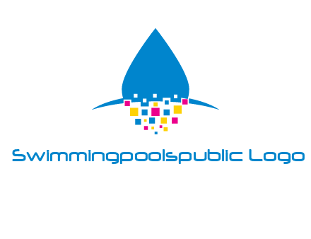 drop and pixels printing logo