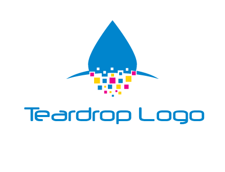drop and pixels printing logo