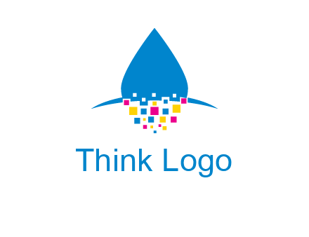 drop and pixels printing logo