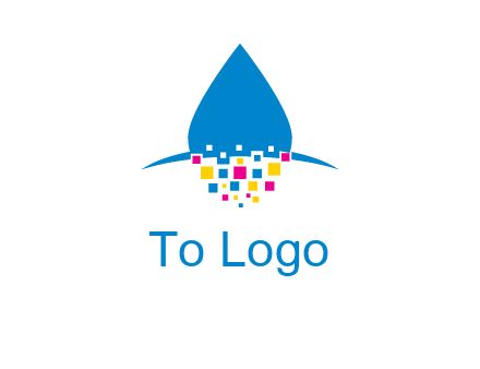 drop and pixels printing logo