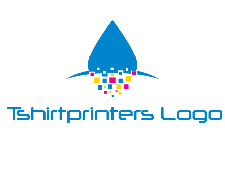 drop and pixels printing logo