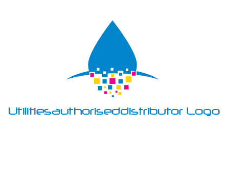 drop and pixels printing logo