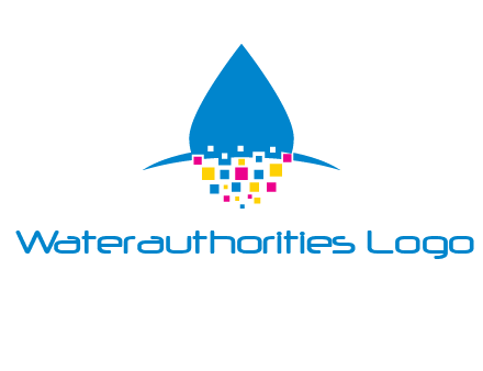 drop and pixels printing logo