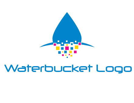 drop and pixels printing logo