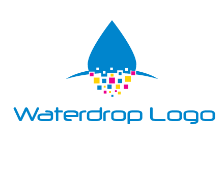 drop and pixels printing logo
