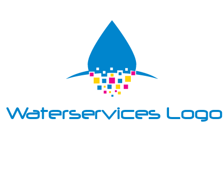 drop and pixels printing logo