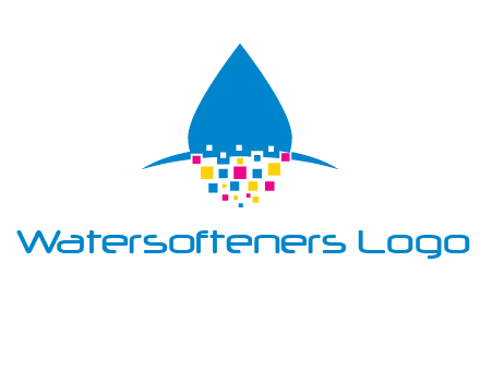 drop and pixels printing logo
