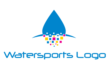 drop and pixels printing logo