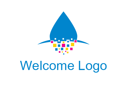 drop and pixels printing logo
