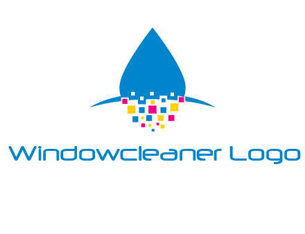 drop and pixels printing logo