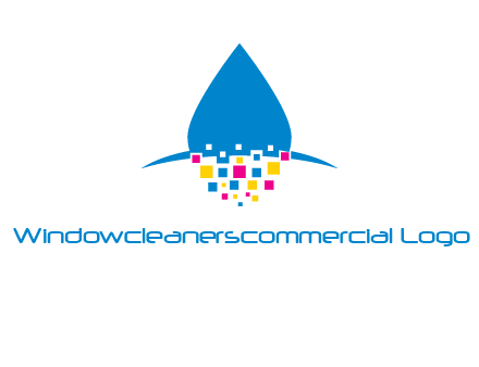 drop and pixels printing logo