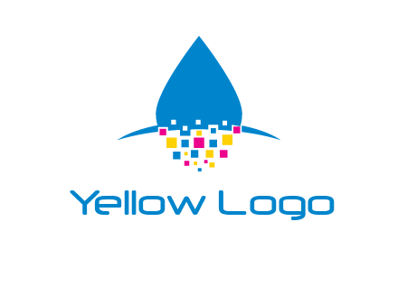 drop and pixels printing logo