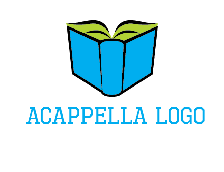 tilted open hardcover book logo