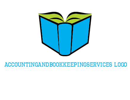 tilted open hardcover book logo