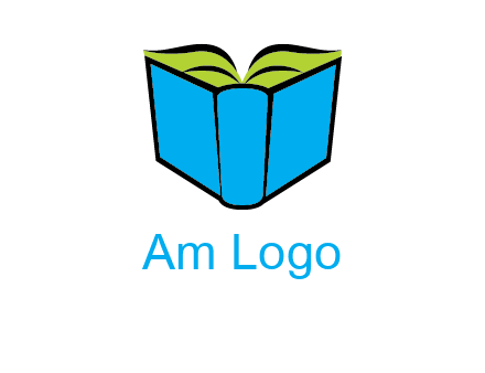 tilted open hardcover book logo