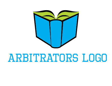 tilted open hardcover book logo