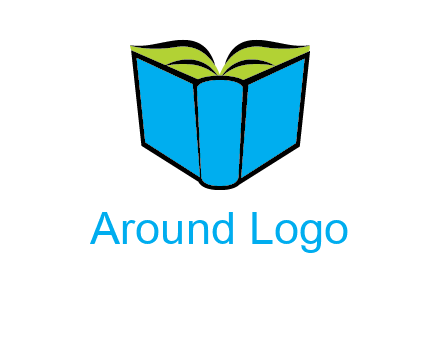 tilted open hardcover book logo