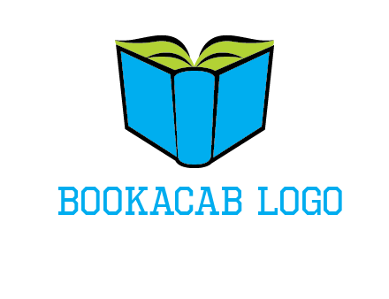 tilted open hardcover book logo