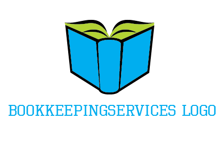 tilted open hardcover book logo