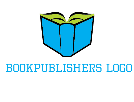 tilted open hardcover book logo