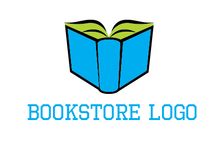 tilted open hardcover book logo