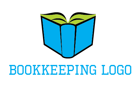 tilted open hardcover book logo