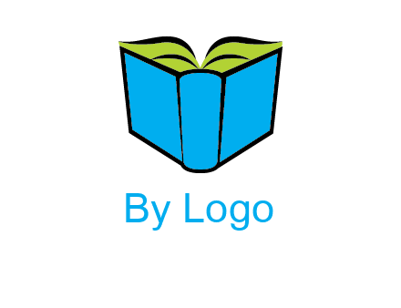 tilted open hardcover book logo