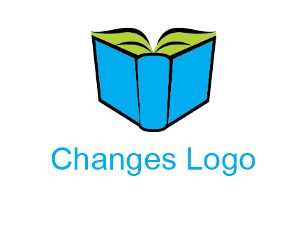 tilted open hardcover book logo