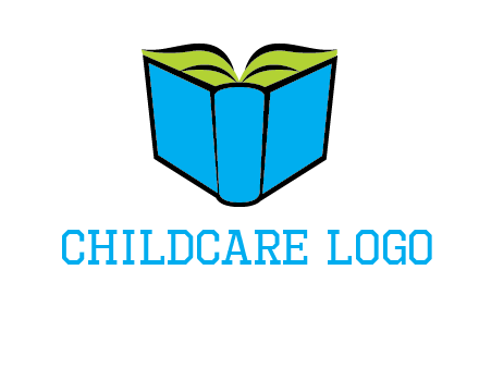 tilted open hardcover book logo