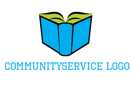 tilted open hardcover book logo