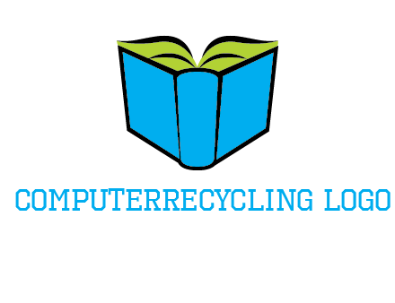 tilted open hardcover book logo