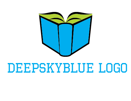 tilted open hardcover book logo