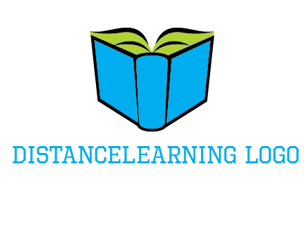 tilted open hardcover book logo