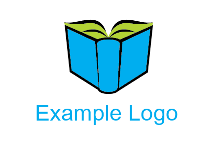 tilted open hardcover book logo