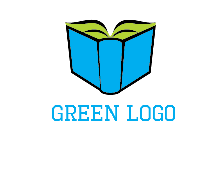 tilted open hardcover book logo