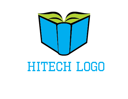 tilted open hardcover book logo