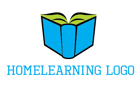 tilted open hardcover book logo