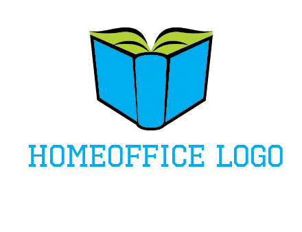 tilted open hardcover book logo
