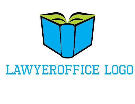 tilted open hardcover book logo