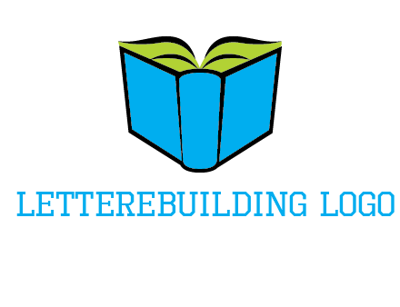 tilted open hardcover book logo