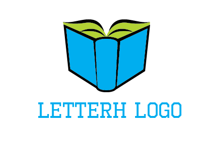 tilted open hardcover book logo