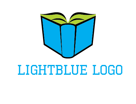 tilted open hardcover book logo