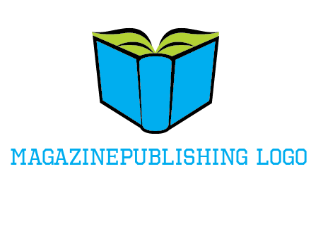 tilted open hardcover book logo