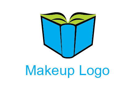 tilted open hardcover book logo