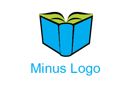 tilted open hardcover book logo
