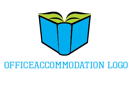 tilted open hardcover book logo