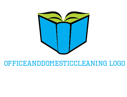tilted open hardcover book logo