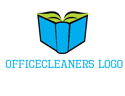 tilted open hardcover book logo