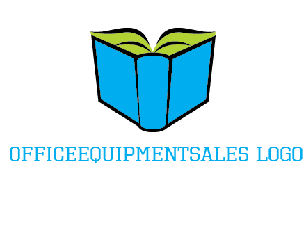 tilted open hardcover book logo